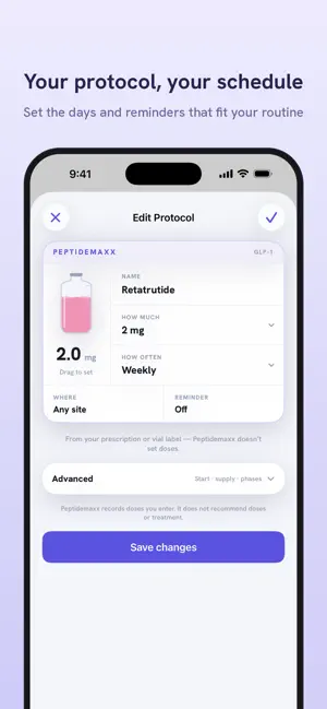 Peptidemaxx - Peptide Tracker screenshot 2