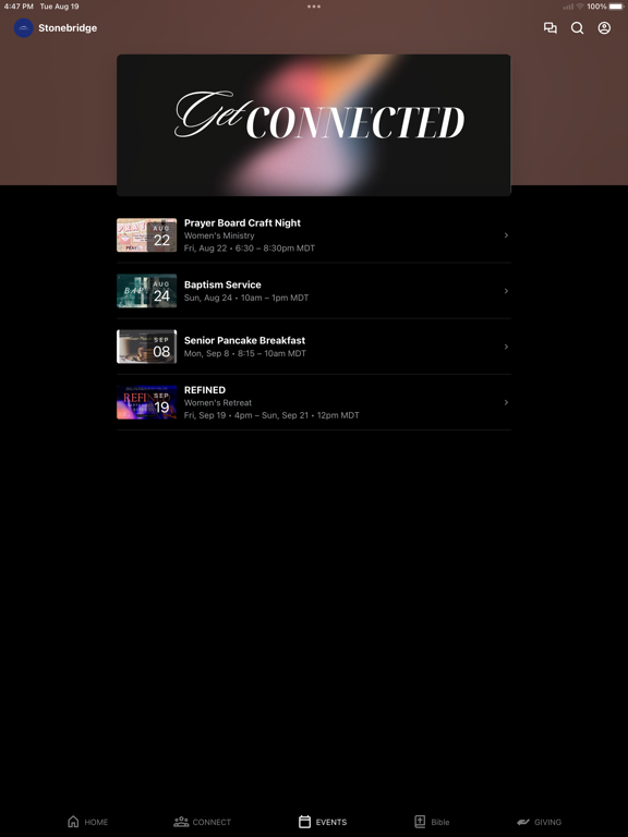 Stonebridge Church Wellington iPad screenshot 3 - Education app