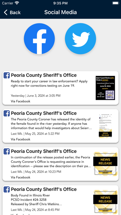 Peoria County Sheriff’s Office Screenshot