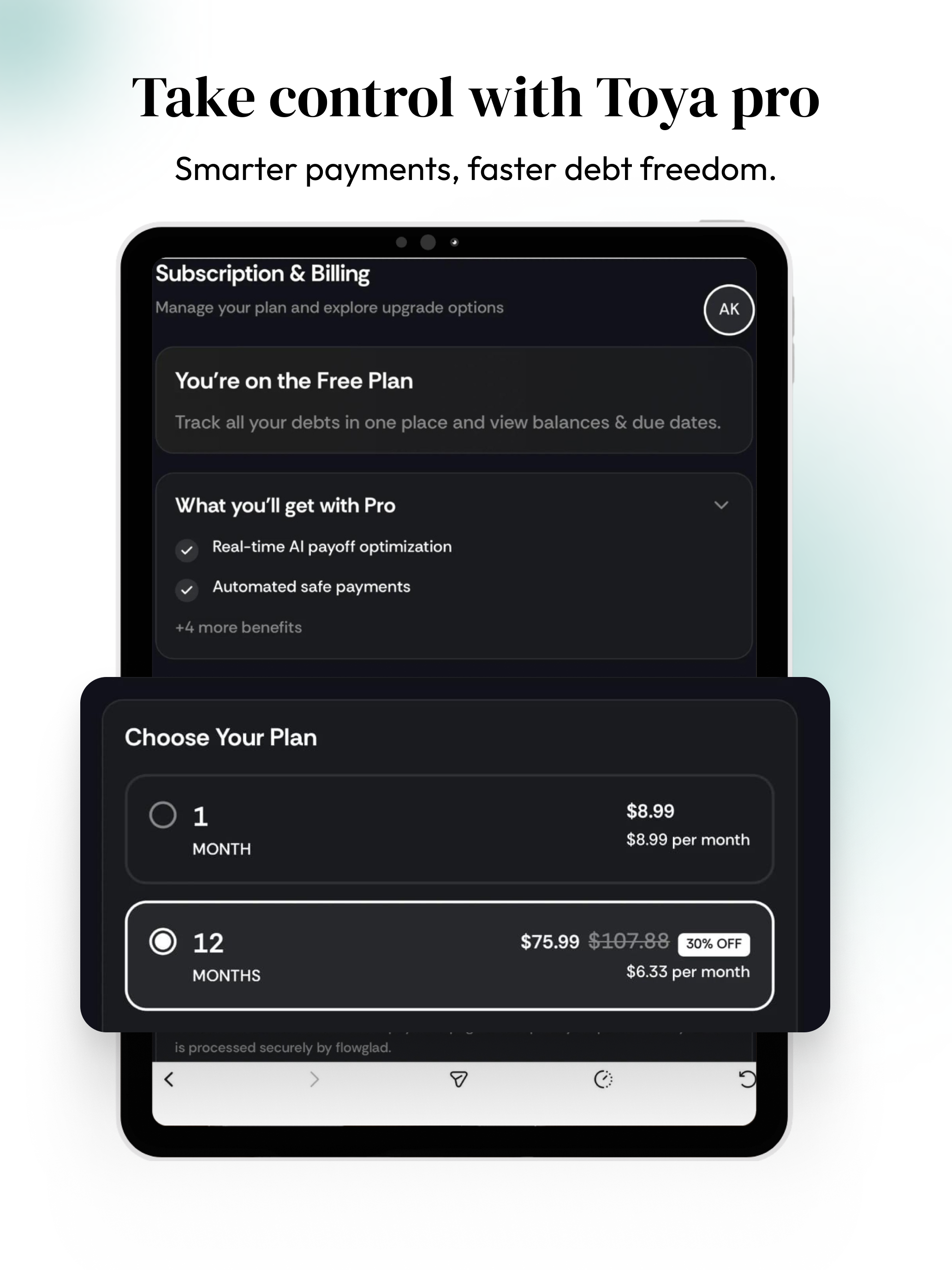 Toya AI - AI Debt Payoff App