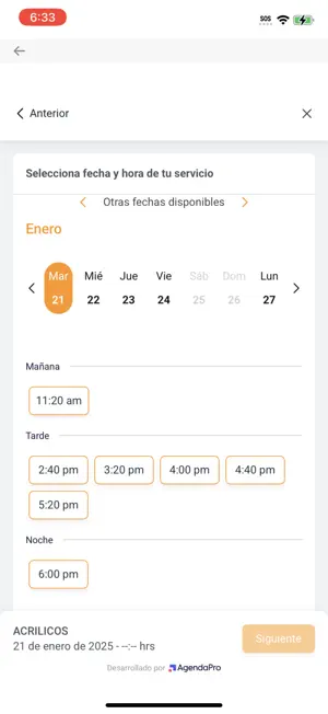 Reservas Amano screenshot 2