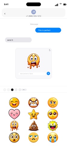 Awesome Emoji Stickers Vol. 1 iPhone screenshot