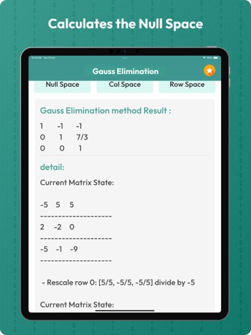 Gauss Elimination Calculator iPad screenshot