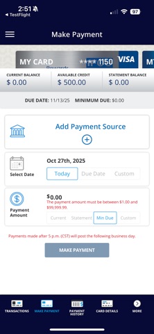IFCU Credit Card iPhone screenshot