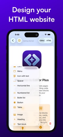 HTML Editor + Viewer iPhone screenshot