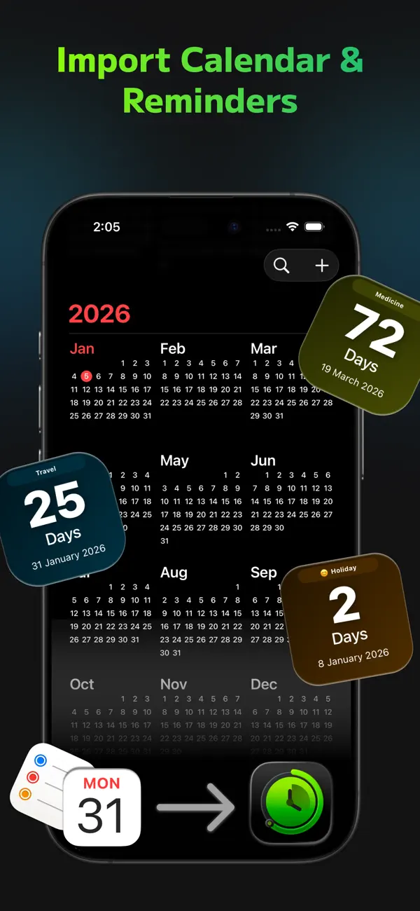 #5. Countdown & Widgets - TickZero (iOS) Podle: Krushi Golakiya