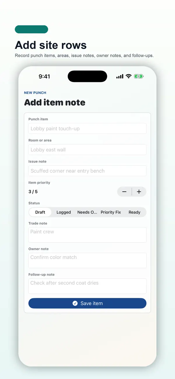 Screenshot #2 pour Site Punch List Pocket