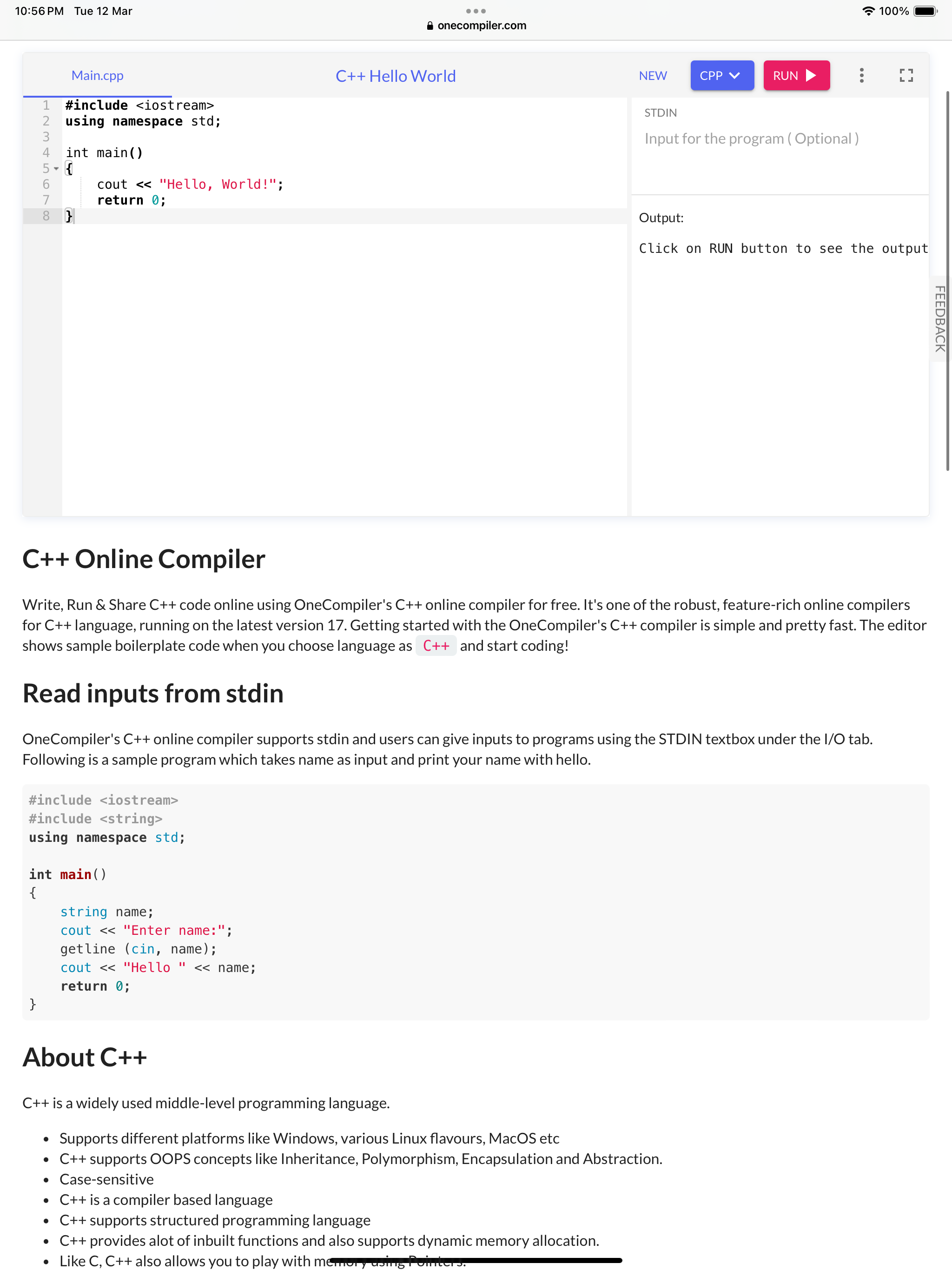 C++ Tutorial