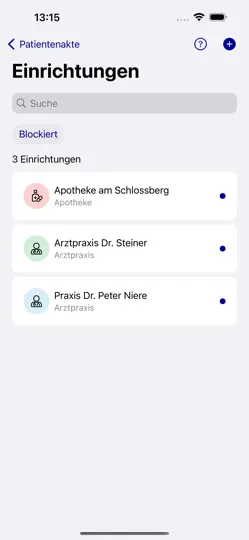 Screenshot von AXA EPA auf dem iPhone 5