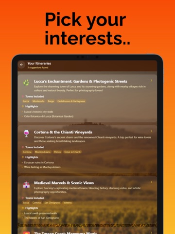 Tuscany Guide - Trip Planner iPad screenshot