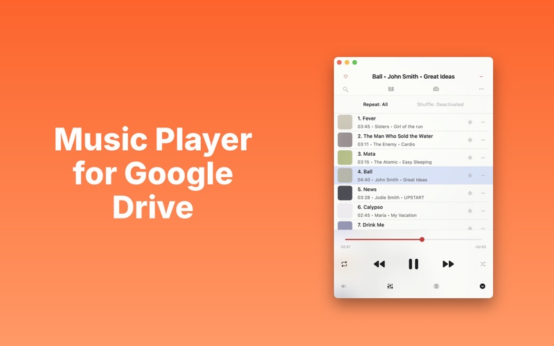 GoPlayer - Cloud Music Player app screenshot