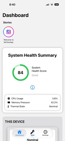 MyTestApp - Device Testing Screenshot 1 of 6