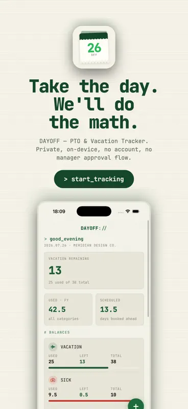 PTO Vacation Tracker : DAYOFF screenshot 10 of 10