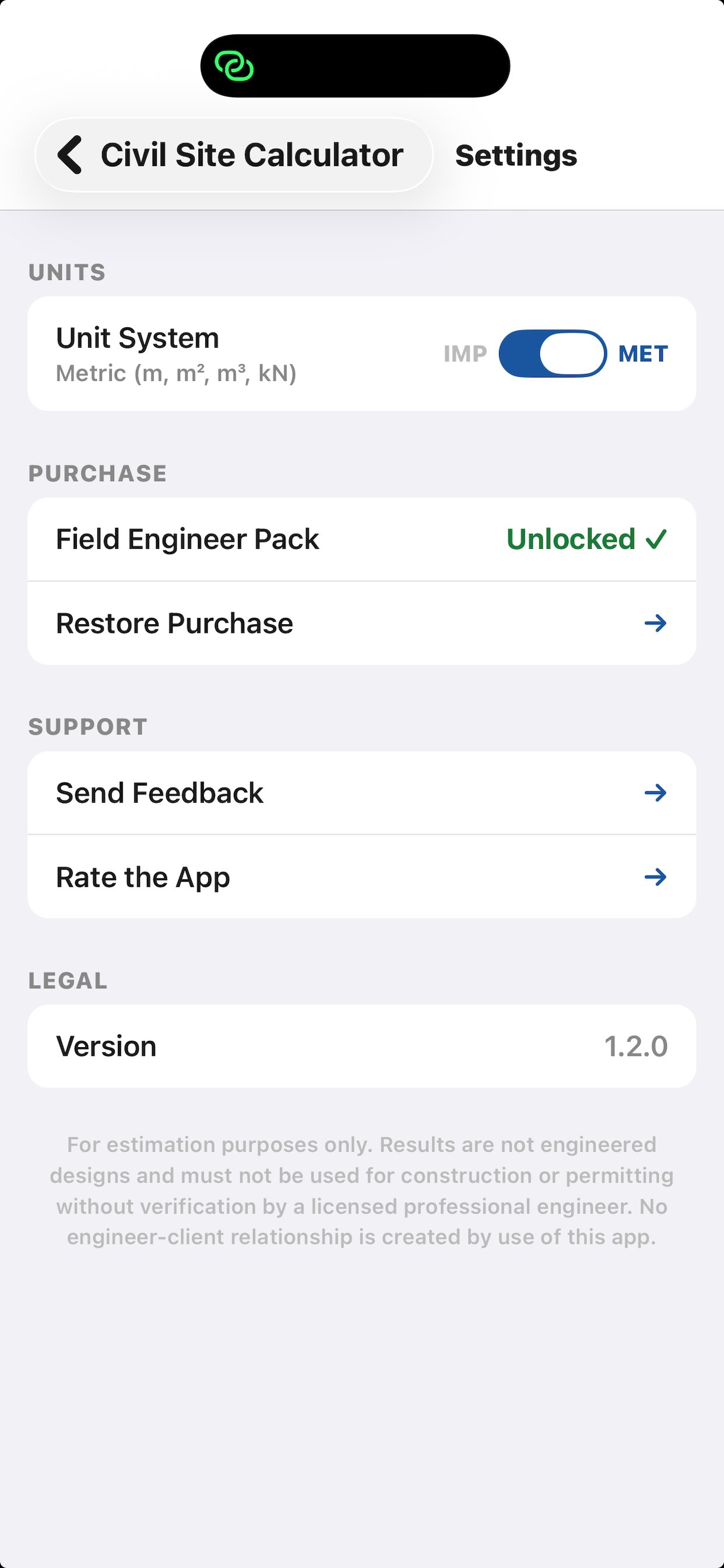 Civil Site Calculator