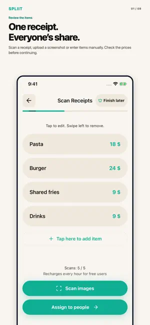 SPLIIT Pro: Bill Splitter screenshot 1