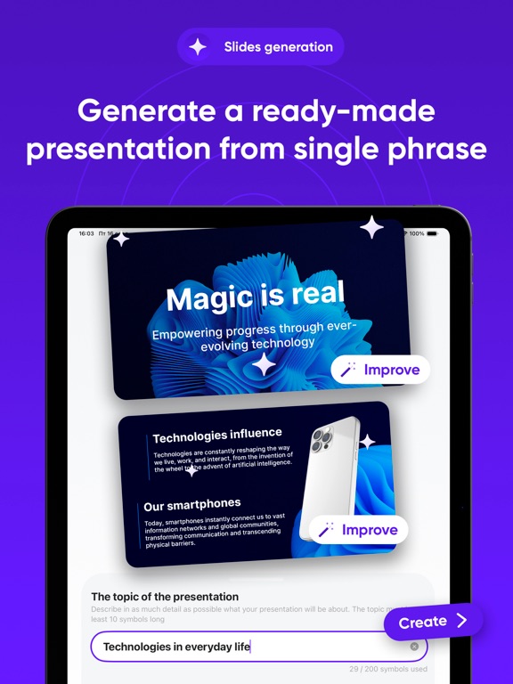 Slidey: Ai Presentation Slides iPad screenshot 2 - Graphics & Design app
