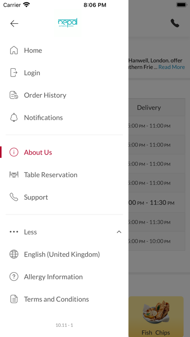 Nepal Restaurant, Screenshot