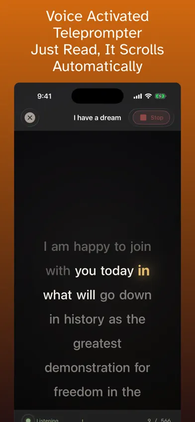 Voice Teleprompter - CueVoice screenshot 1