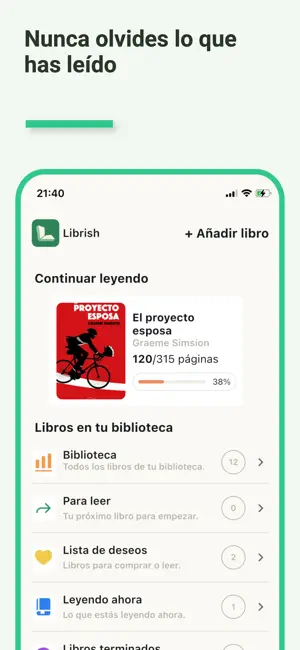 Librish: libros y lecturas iPhone screenshot 2