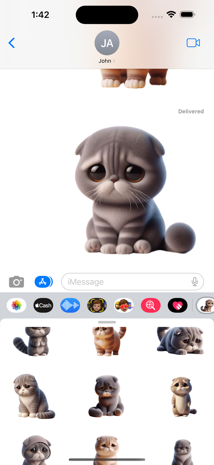 Sad Scottish Fold Stickers