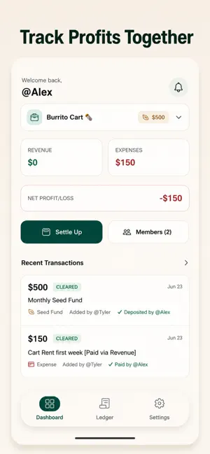 OurCut: Startup Bookkeeping screenshot 1
