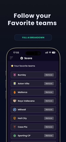 Scora: Soccer AI Predictions iPhone screenshot