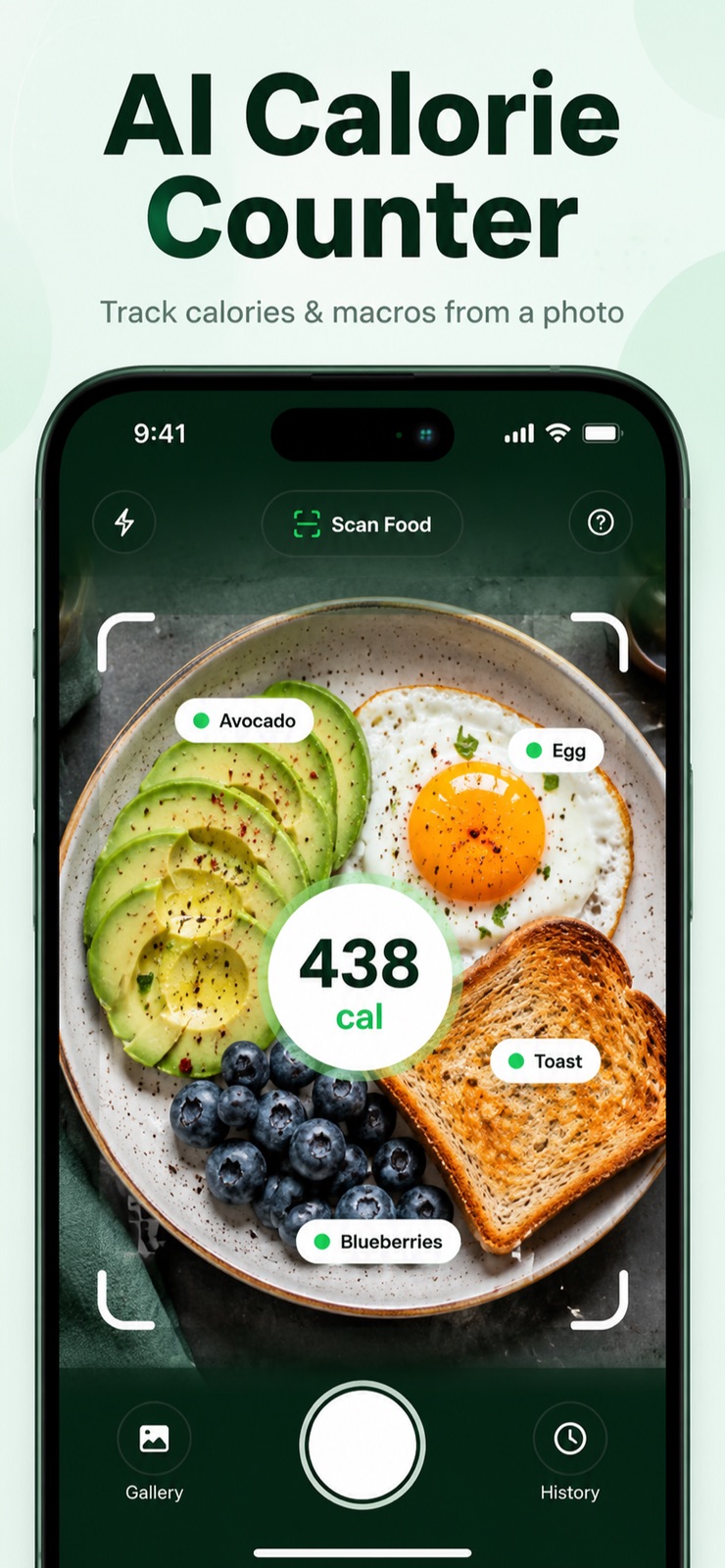 Food Calorie Counter & Tracker iphone screenshot 1