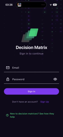 Decision Matrix screenshot