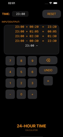 24-Hour Time Calculator Screenshot 2 of 3