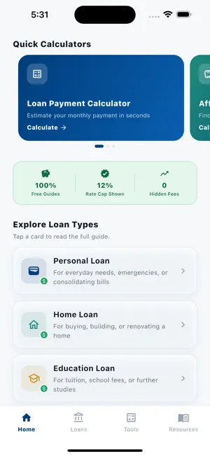Pautang Peso: Cash Loan Calc iPhone screenshot 1