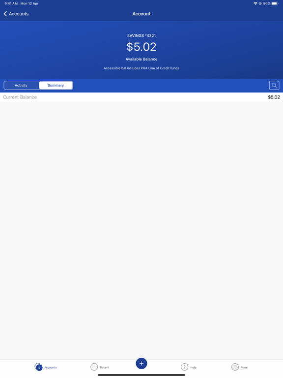 Parkway Bank Mobile iPad screenshot 1 - Finance app