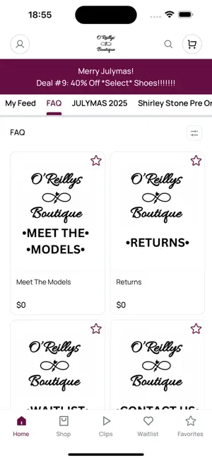 O'Reillys Boutique screenshot 1