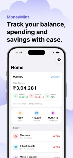 MoneyMint: Finance Tracker screenshot 1