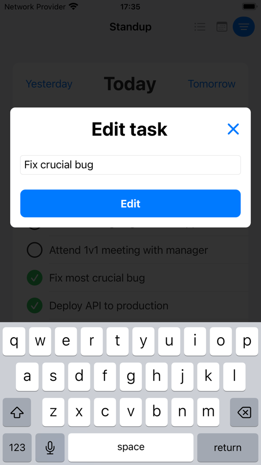 #4. Standup - Scrum Task Updates (iOS) By: Karolis Raiselis