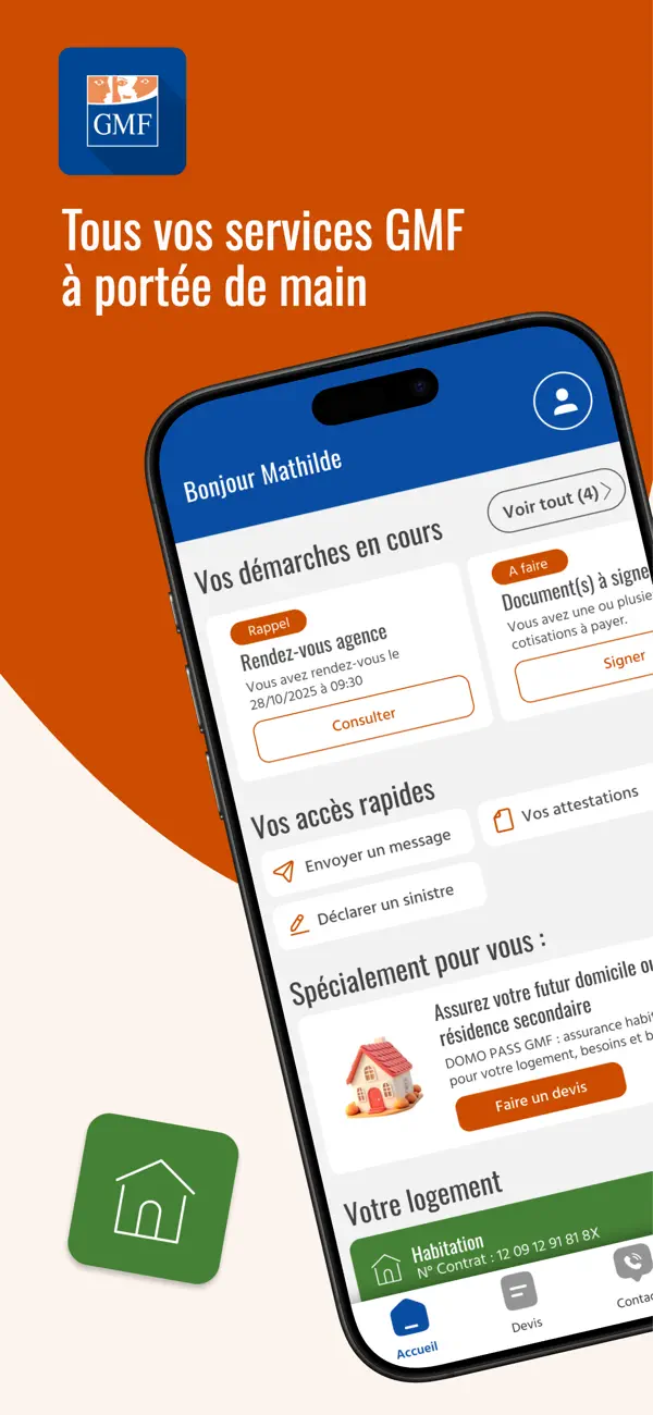 Screenshot #1 pour GMF Mobile - Vos assurances