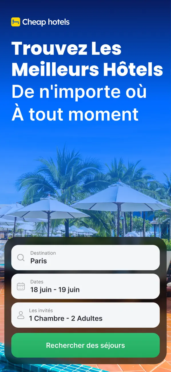 Screenshot #1 pour Pas cher hôtels・voyages offres