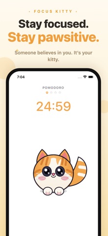 Focus Kitty: Pomodoro Timer Screenshot 1 of 6
