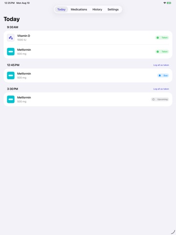 Pillbeat – Medication Reminder iPad screenshot