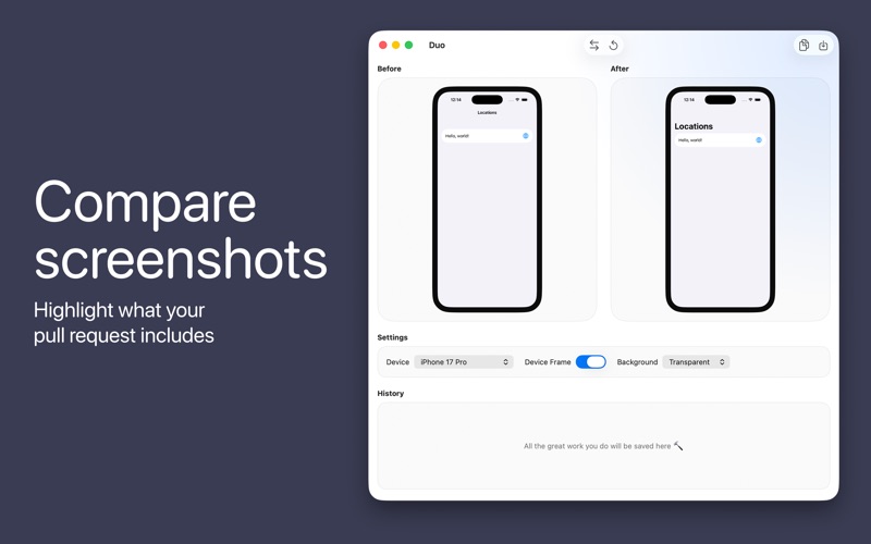 Duo: Compare app screenshots screenshot