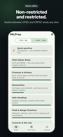 PALPrep: Firearms Exam Prep iPhone screenshot