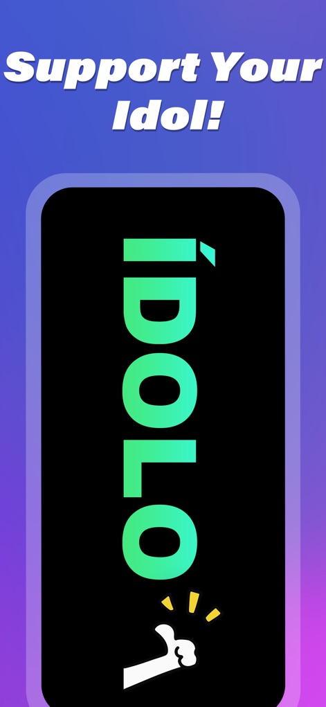 LED Banner : Make It Big Text - Esta herramienta permite crear banners de apoyo con mensajes claros como "¡Ídolo!" en texto vertical, realzado por el icono de una mano levantada.