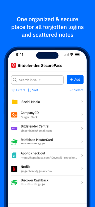 Bitdefender SecurePass Screenshot 1 of 6