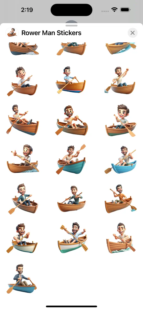 Screenshot #3 pour Rower Man Stickers