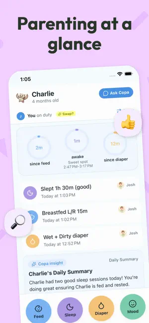 Copa: Baby Tracker screenshot 1