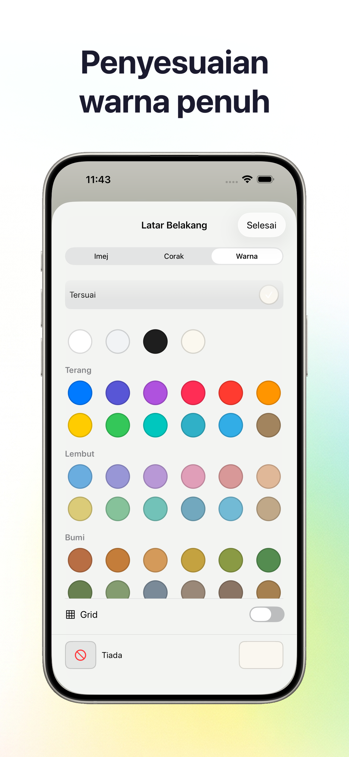 Penyesuaian Warna Sepenuhnya