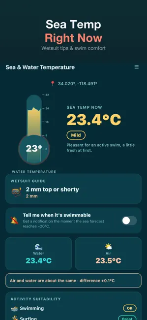 Sea & Water Temperature iPhone screenshot 3
