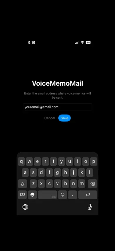 VoiceMemoMail screenshot 1