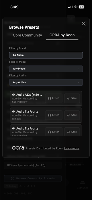 JDS Labs Core DSP Screenshot 4 of 8