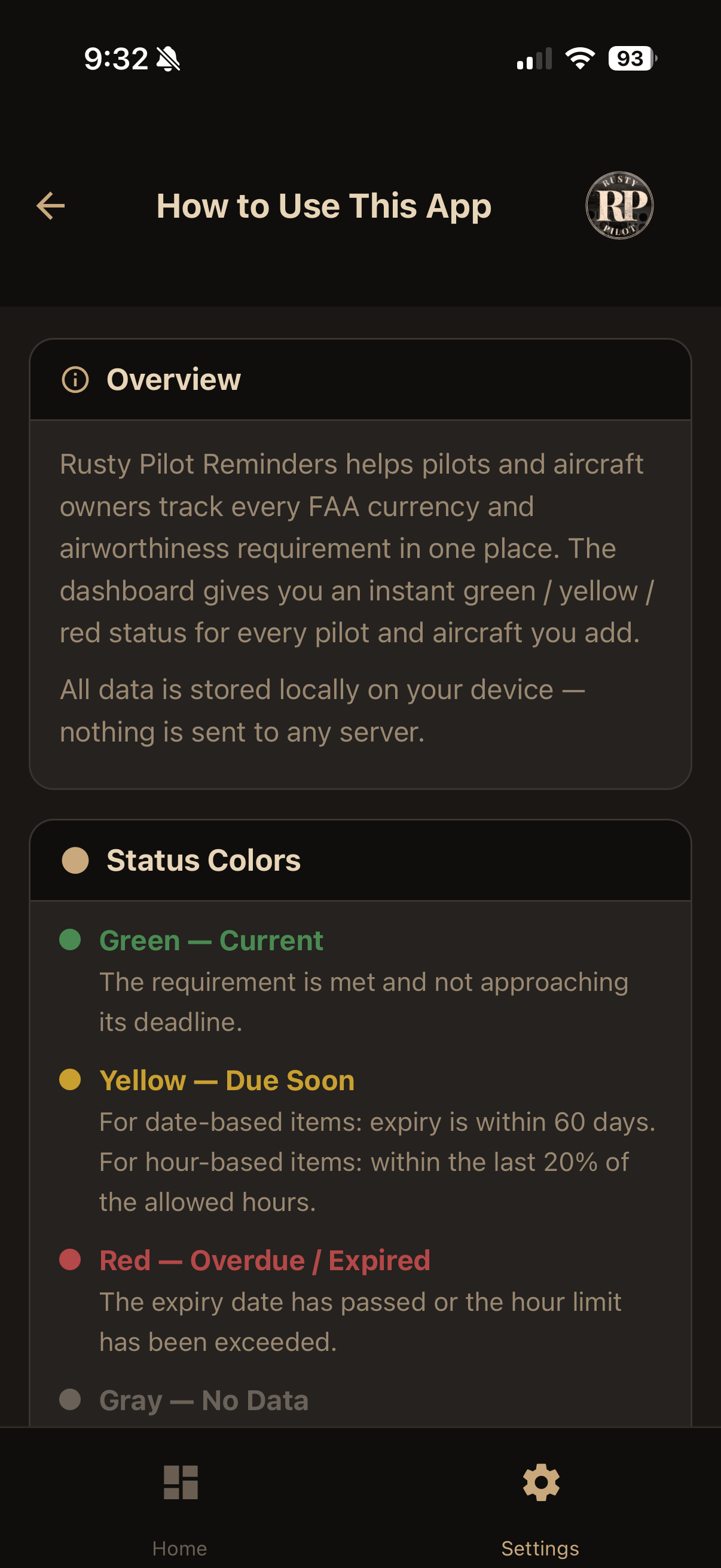 Rusty Pilot Reminders screenshot 3