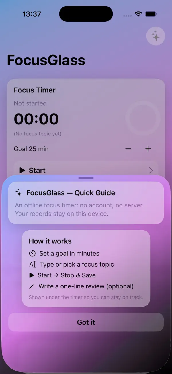 Screenshot #1 pour FocusGlass